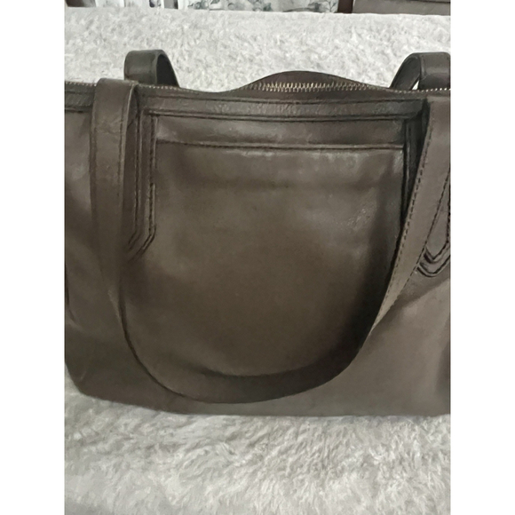 Fossil Rachel Taupe Leather Large Tote Bag Zip Top Shoulder Work Laptop Purse - Picture 9 of 16